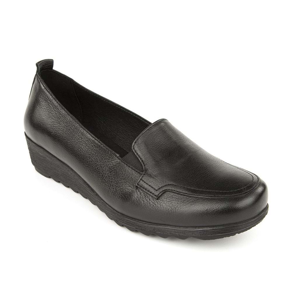 Muya Aster 6 Nokta Anatomik Hakiki Deri Kadın Ayakkabı - Siyah - 40