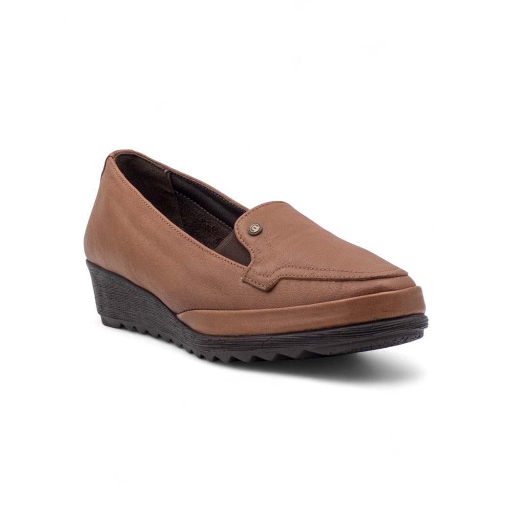 Muya Aster 6 Nokta Anatomik Hakiki Deri Kadın Ayakkabı - Taba - 37