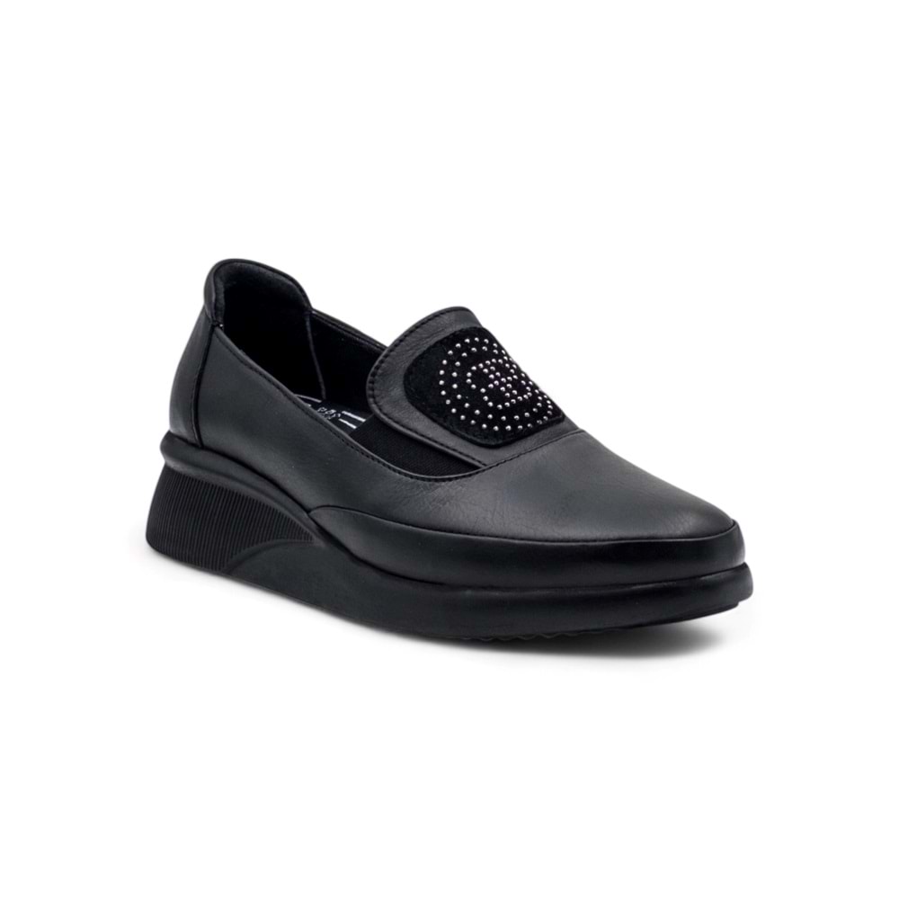 VOYAGER 9779 KADIN HAKİKİ DERİ COMFORT AYAKKABI - SİYAH - 41