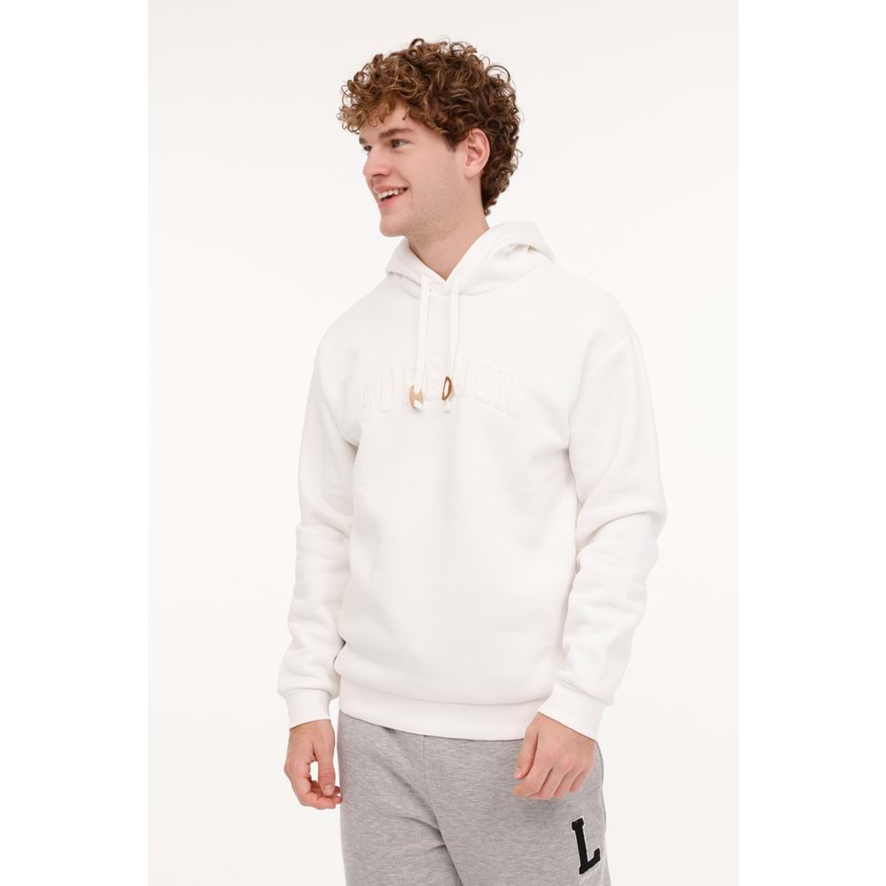 LUMBERJACK ML VOLCANO 17DNM2002 4PR ERKEK SWEATSHİRT KAPŞONLU - EKRU - L
