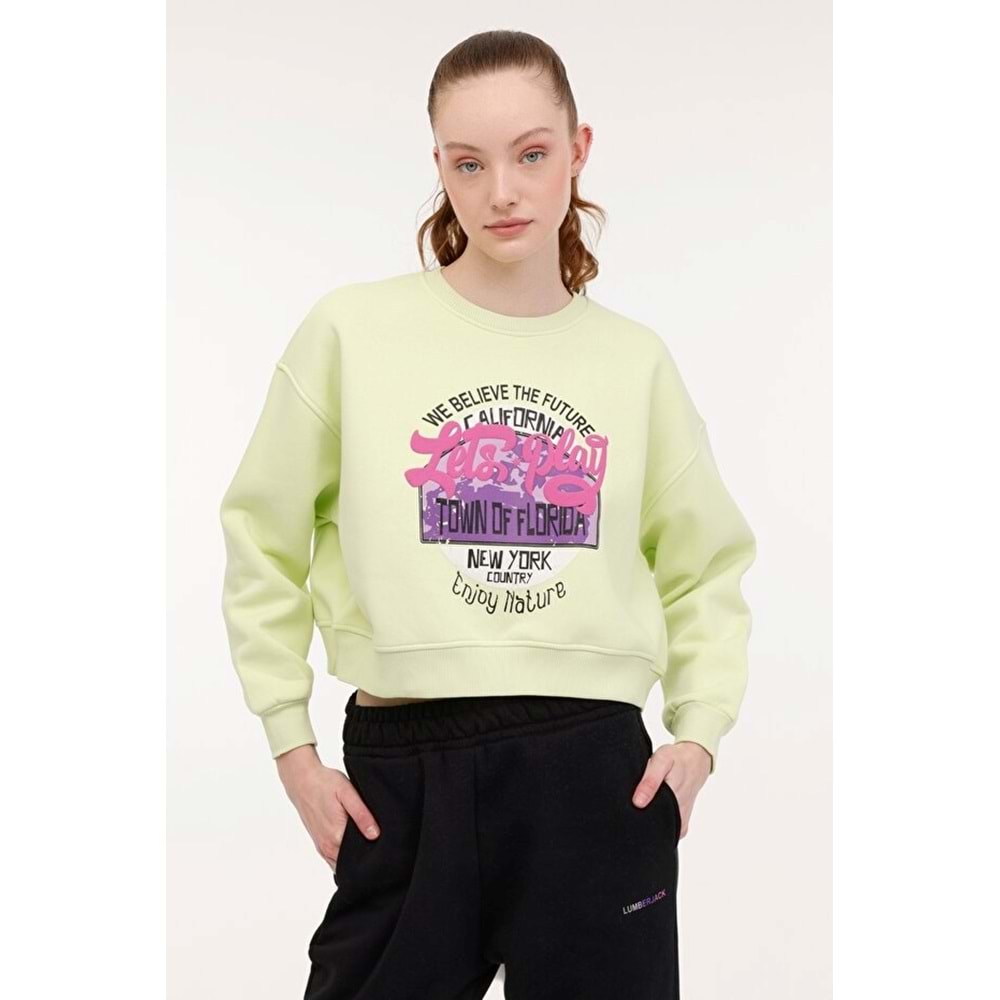 LUMBERJACK WL BONNI 16SS507 4PR KADIN SWEATSHİRT - LİME - L