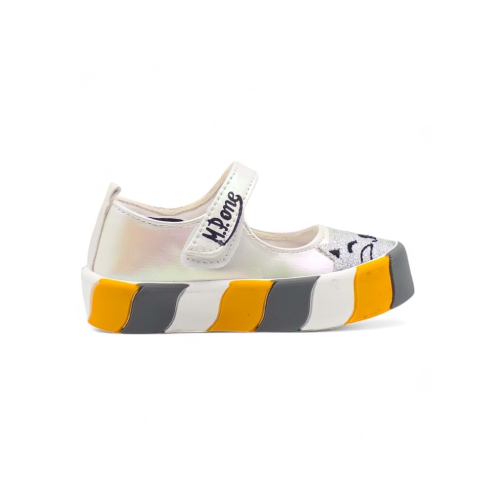 MP 251-3445 KIZ ÇOCUK CANVAS AYAKKABI - BEYAZ-SARI - 30