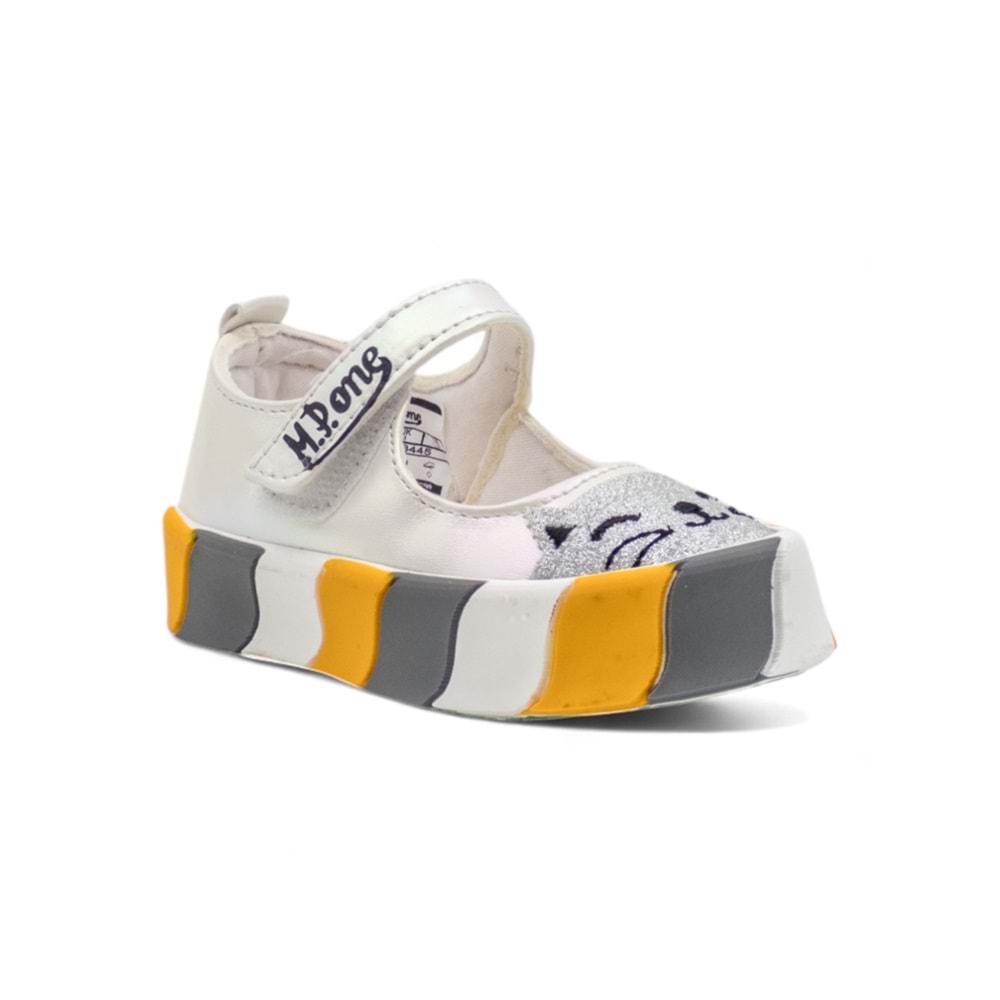 MP 251-3445 KIZ ÇOCUK CANVAS AYAKKABI - BEYAZ-SARI - 30