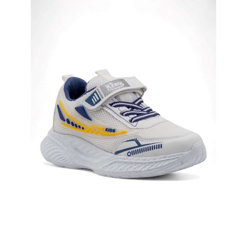 MP 251-3415 ERKEK ÇOCUK SPOR AYAKKABI - BEYAZ-SARI - 34