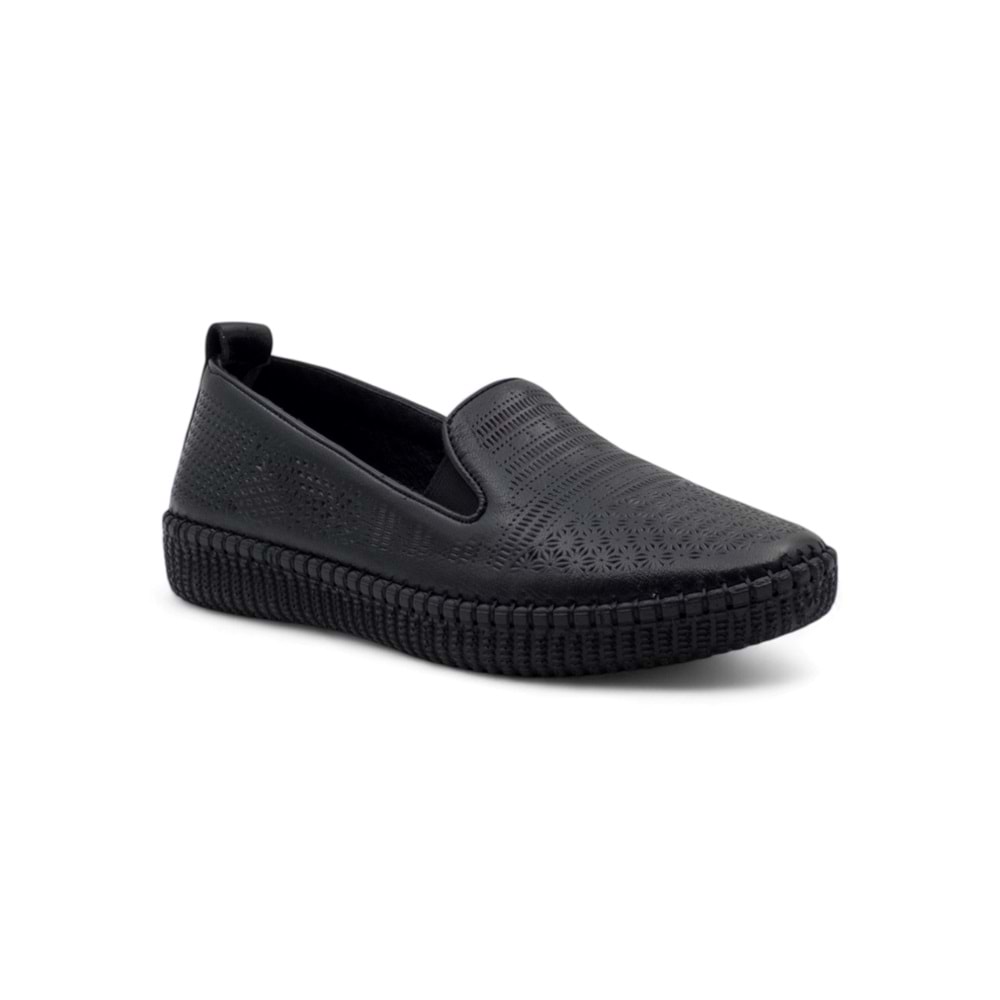 VOYAGER 7232 KADIN HAKİKİ DERİ GÜNLÜK AYAKKABI - SİYAH - 39