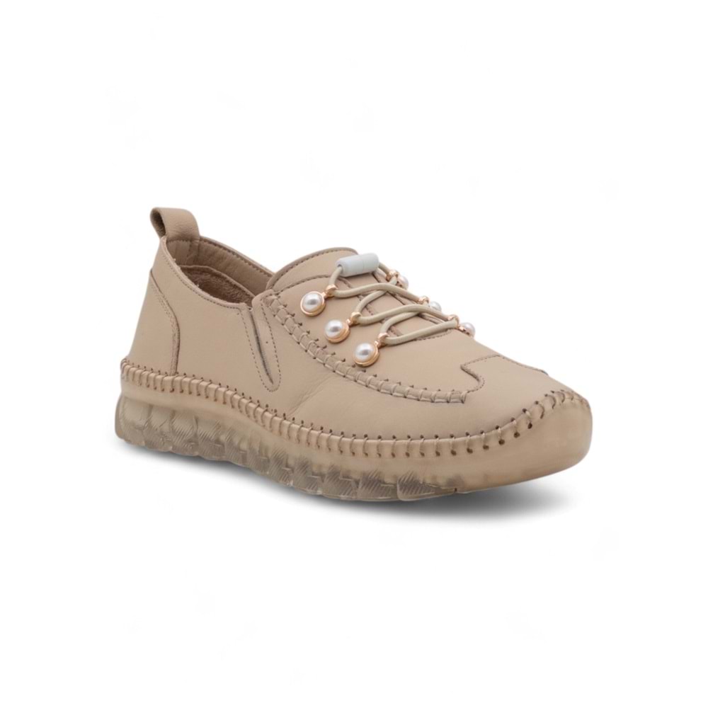 VOYAGER 9871 KADIN HAKİKİ DERİ AYAKKABI - BEJ - 36