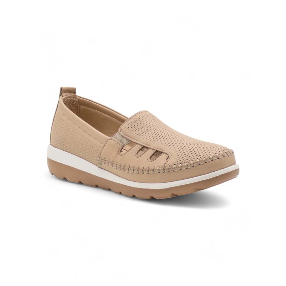 VOYAGER Z110 KADIN HAKİKİ DERİ COMFORT AYAKKABI - BEJ - 40