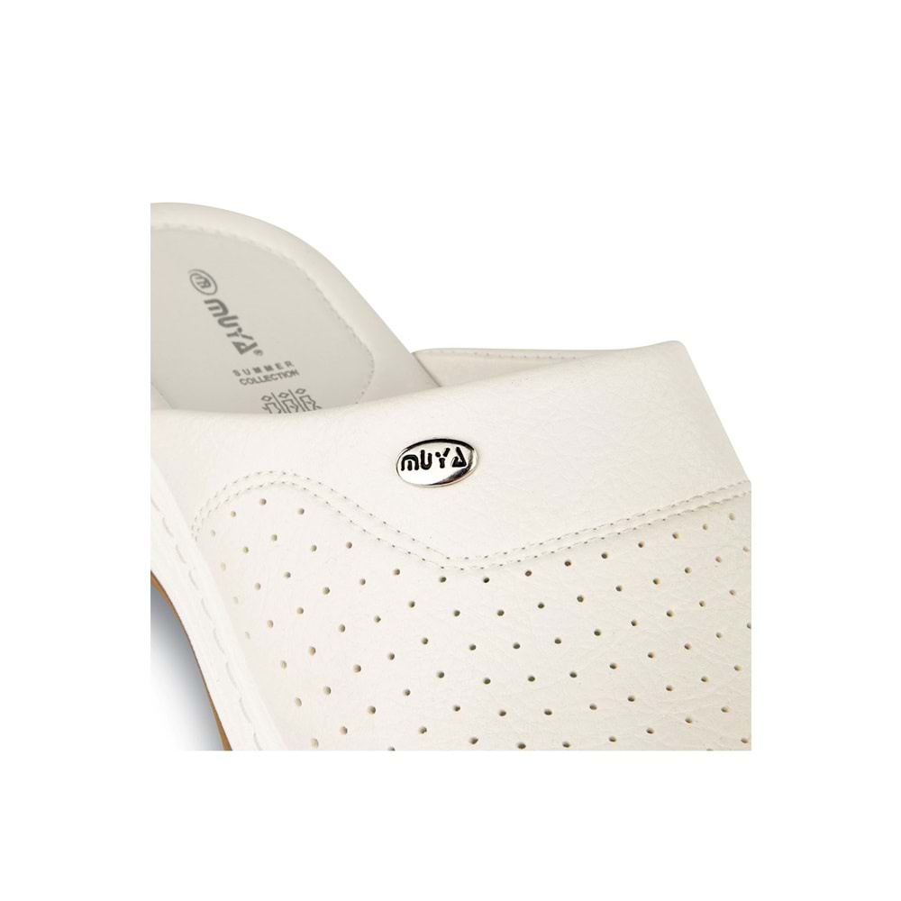 Muya Sabo Çok Amaçlı Kaymaz Taban Erkek Terlik - Beyaz - 40