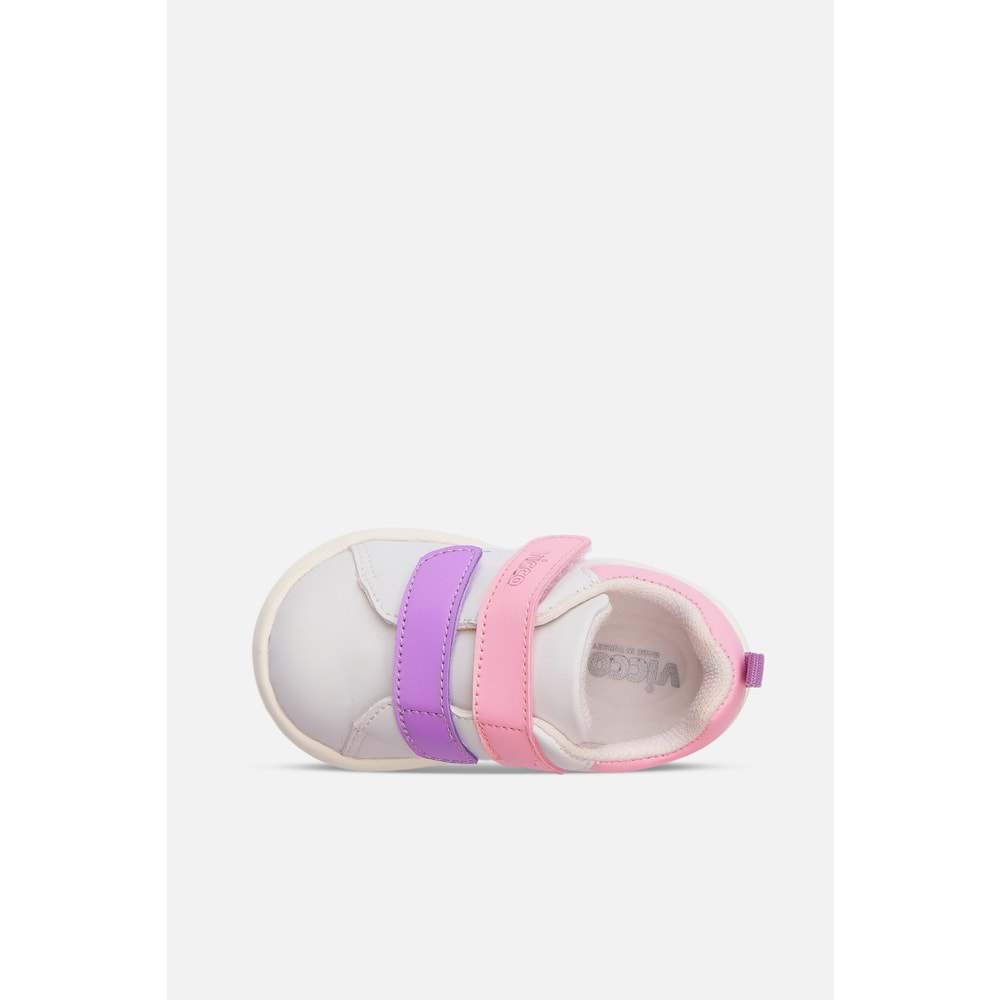 VİCCO BANGKOK KIZ BEBEK İLK ADIM GÜNLÜK AYAKKABI - BEYAZ-PEMBE - 21