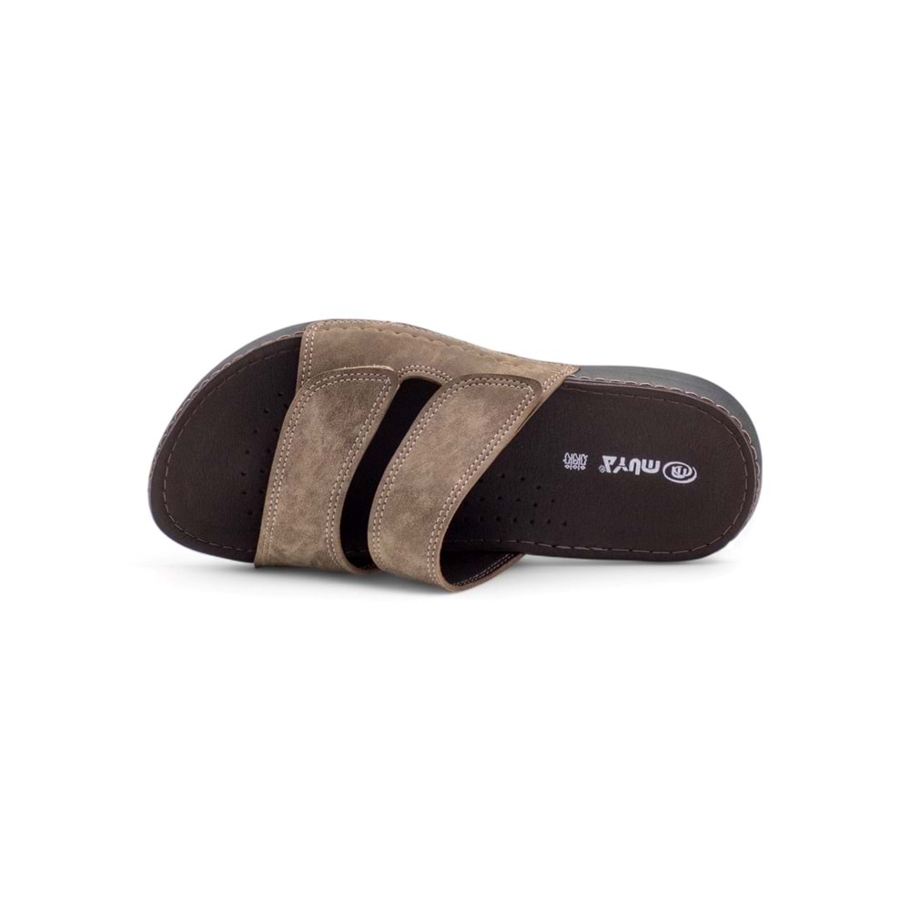 Muya Luwih Anatomik Taban Dört Mevsim Erkek Terlik - Vizon - 40