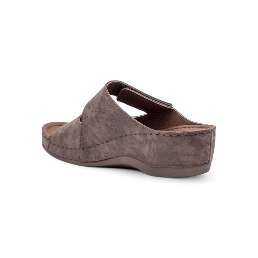 Muya Anyar Anatomik Taban Jel Destekli Topuk Dikeni Dört Mevsim Kadın Terlik - Kahverengi - 40