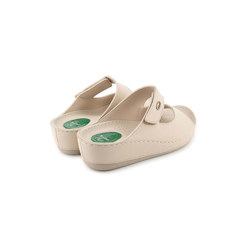 Muya Anyar Anatomik Taban Jel Destekli Topuk Dikeni Dört Mevsim Kadın Terlik - Krem - 38