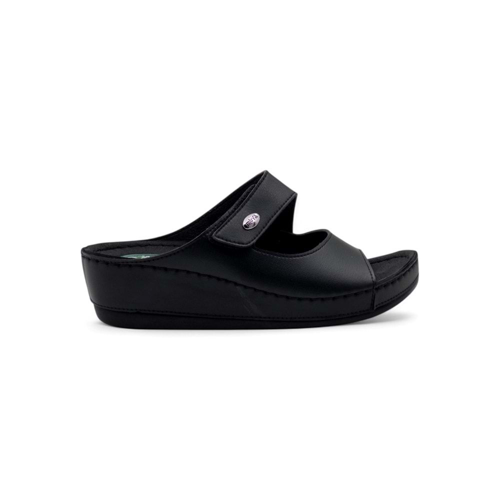 Muya Anyar Anatomik Taban Jel Destekli Topuk Dikeni Dört Mevsim Kadın Terlik - Siyah - 36