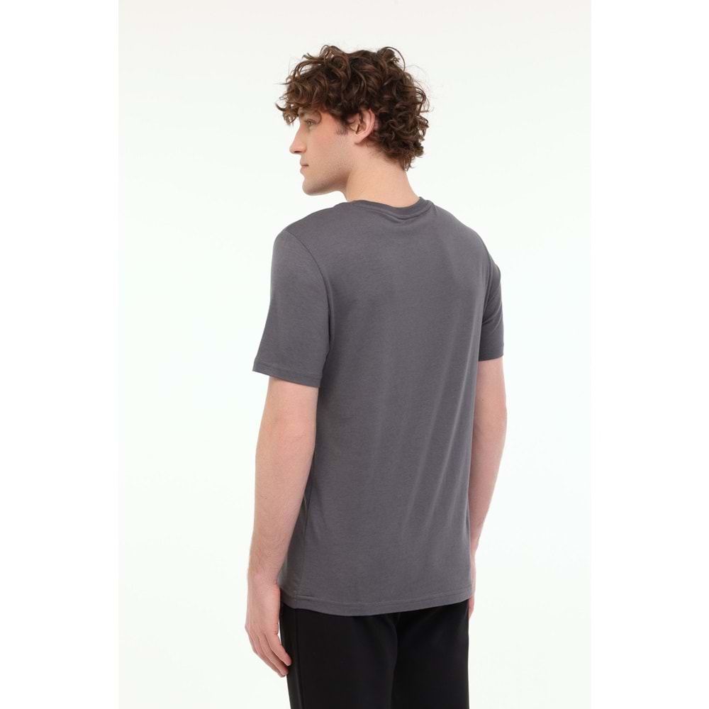 LUMBERJACK MB CT110 PM C NK T-SH 5FX ERKEK KISA KOL TİŞÖRT - ANTRASİT - M