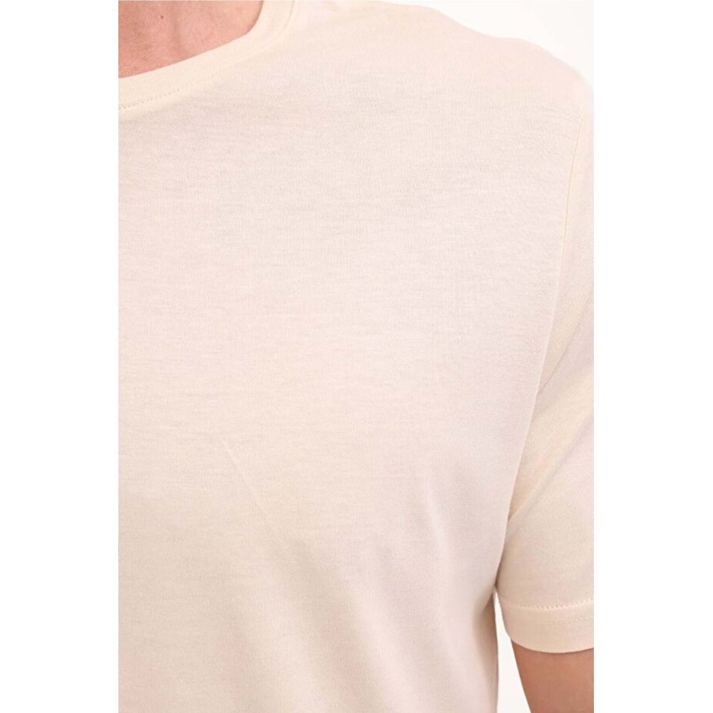 LUMBERJACK MB CT110 PM C NK T-SH 5FX ERKEK KISA KOL TİŞÖRT - BEJ - L