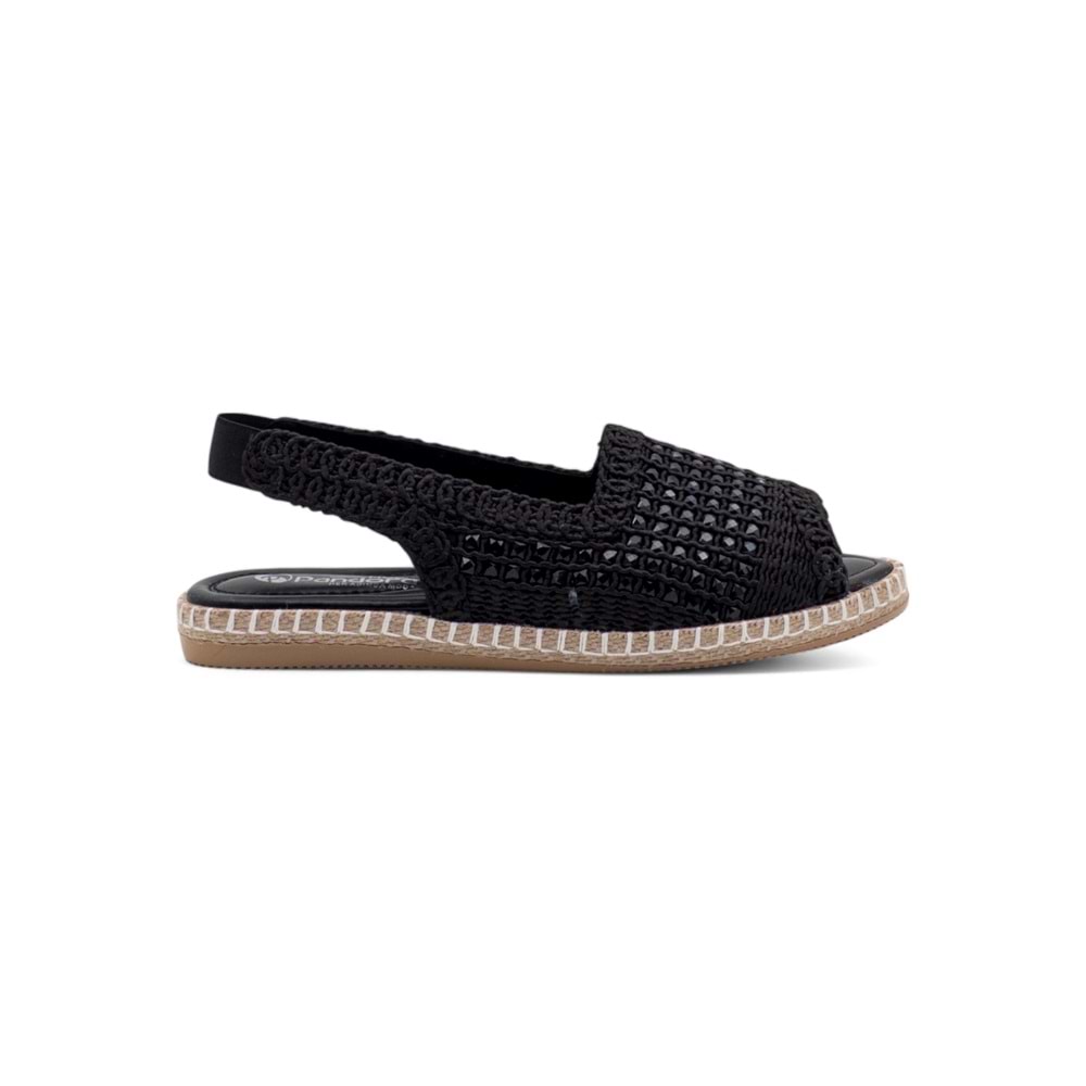 PANDORA MODA Y25.82.111 KADIN HASIR SANDALET - SİYAH - 40