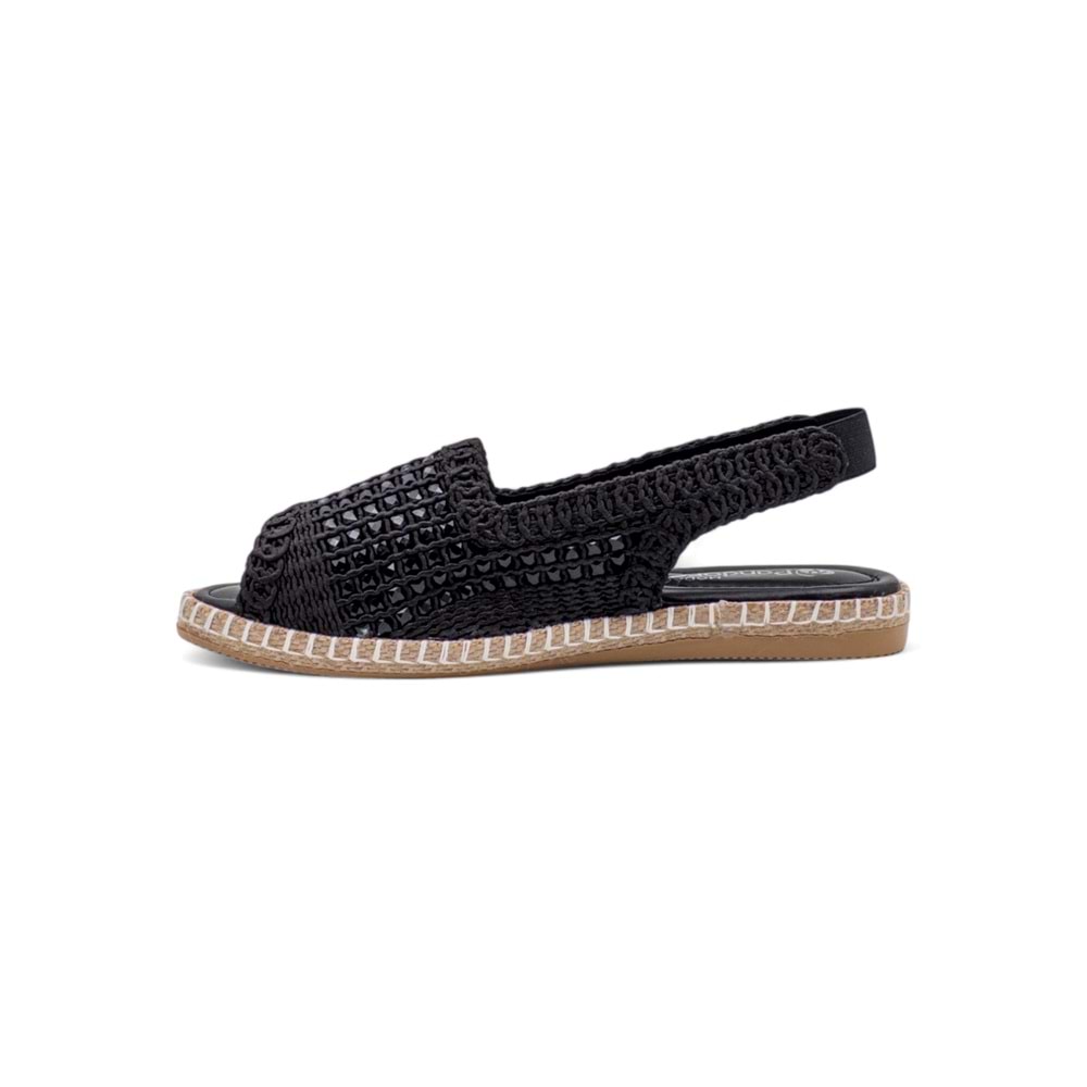 PANDORA MODA Y25.82.111 KADIN HASIR SANDALET - SİYAH - 40