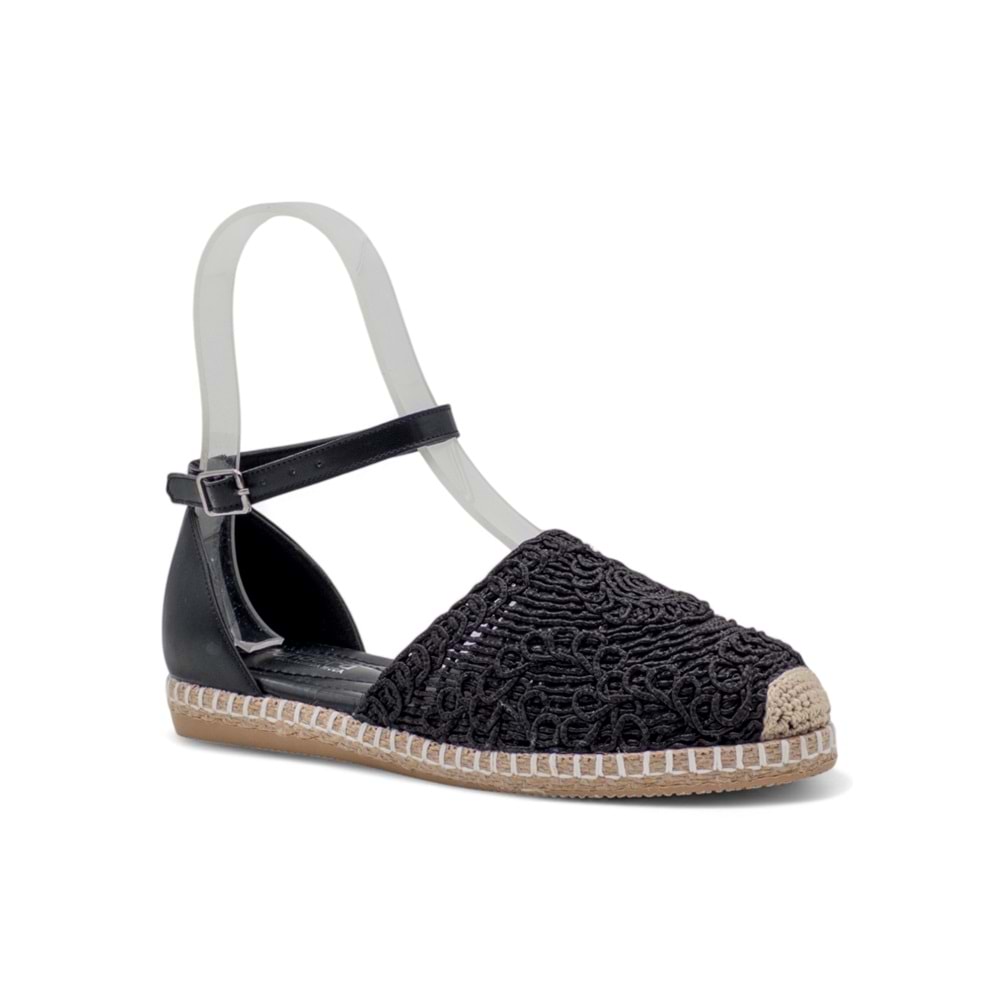 PANDORA MODA Y25.82.221 KADIN HASIR SANDALET - SİYAH - 40