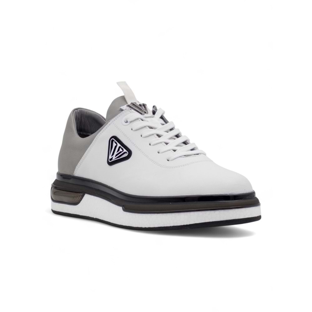 VOYAGER M057 HAKİKİ DERİ ERKEK SNEAKER - BEYAZ - 43