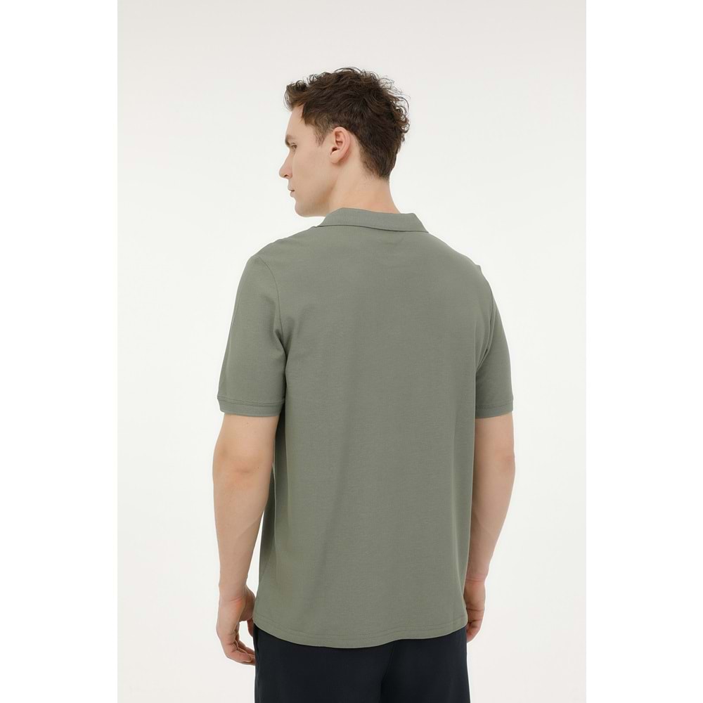 LUMBERJACK MB CT953 POLO T-SH 5FX ERKEK KISA KOL POLO TİŞÖRT - HAKİ - L