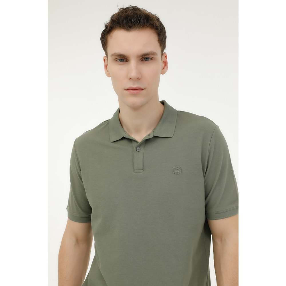 LUMBERJACK MB CT953 POLO T-SH 5FX ERKEK KISA KOL POLO TİŞÖRT - HAKİ - L