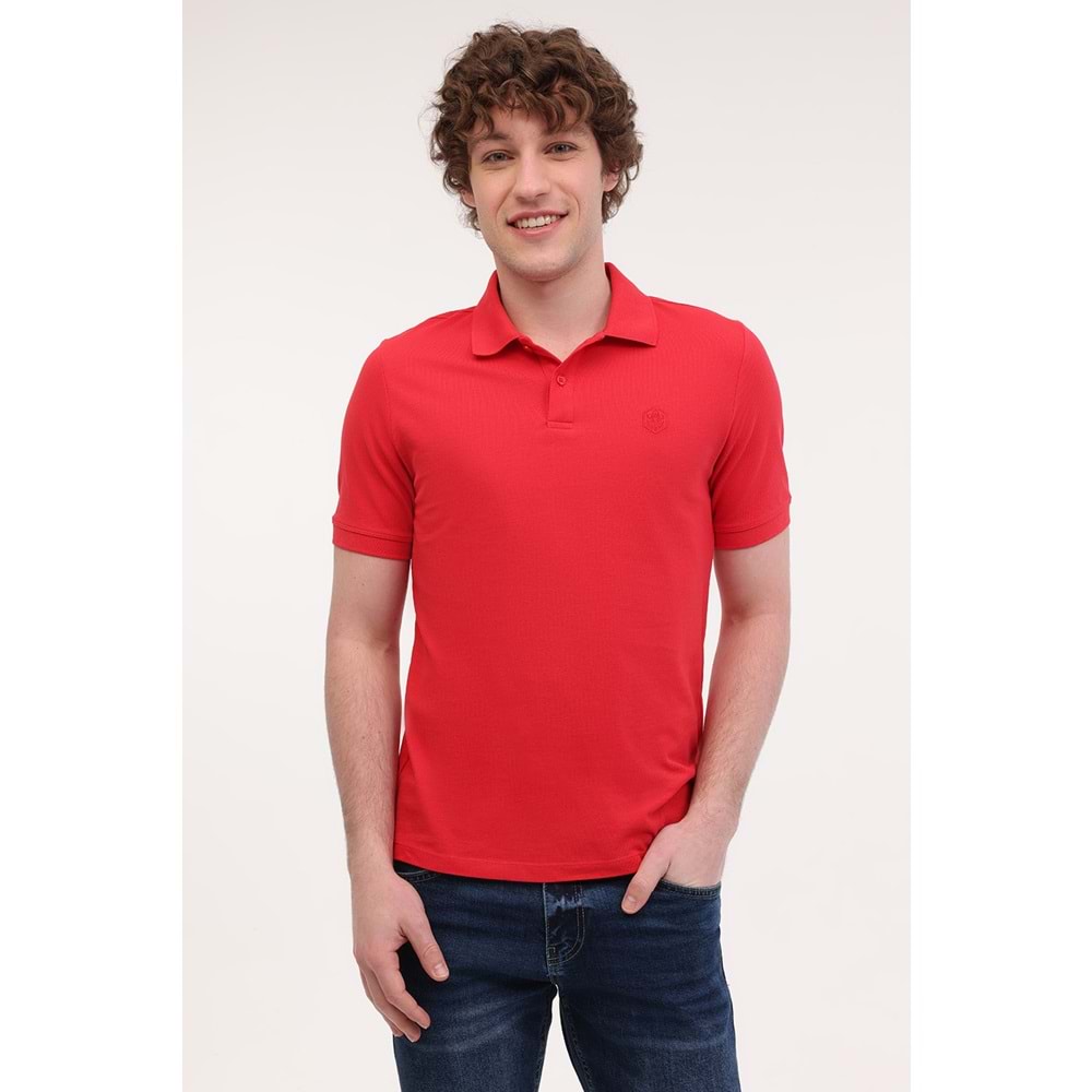 LUMBERJACK MB CT953 POLO T-SH 5FX ERKEK KISA KOL POLO TİŞÖRT - KIRMIZI - L