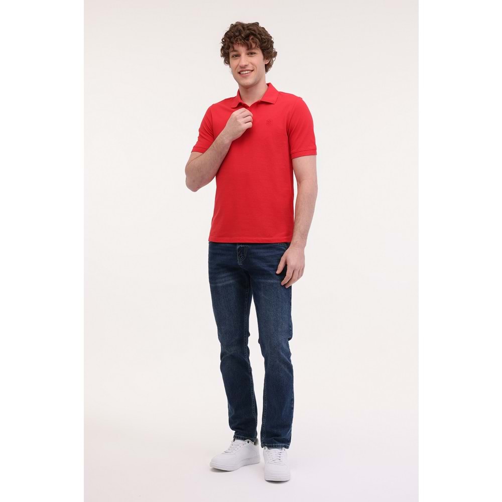 LUMBERJACK MB CT953 POLO T-SH 5FX ERKEK KISA KOL POLO TİŞÖRT - KIRMIZI - L