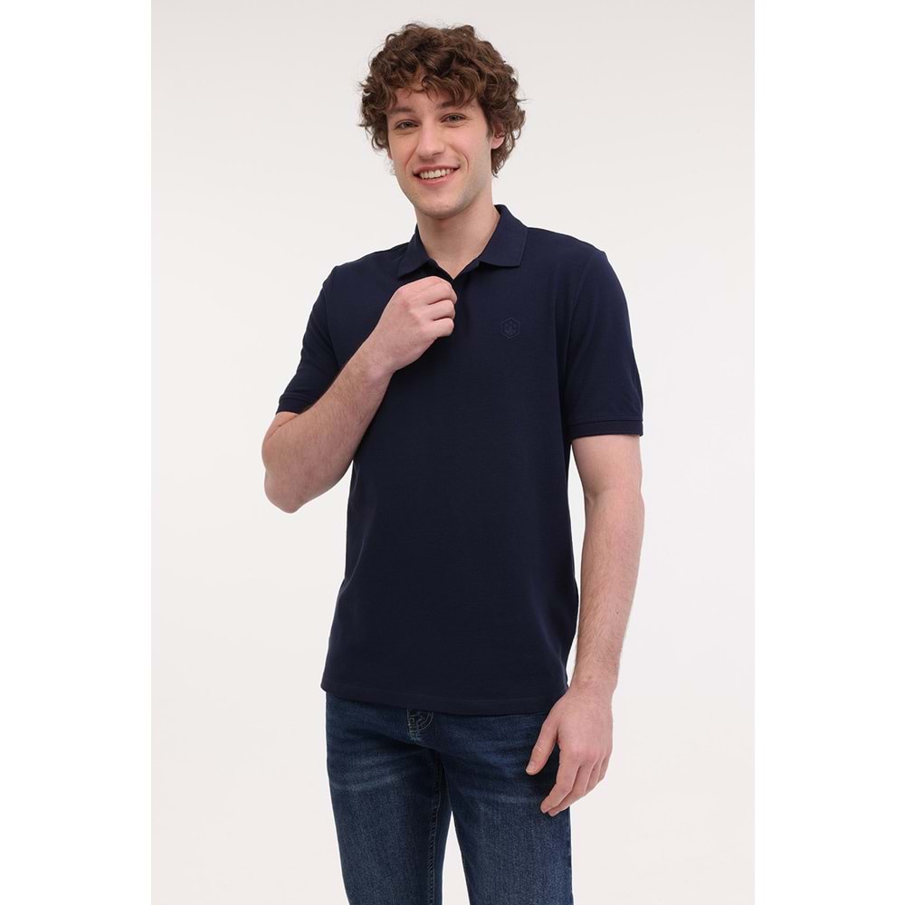LUMBERJACK MB CT953 POLO T-SH 5FX ERKEK KISA KOL POLO TİŞÖRT - LACİVERT - L