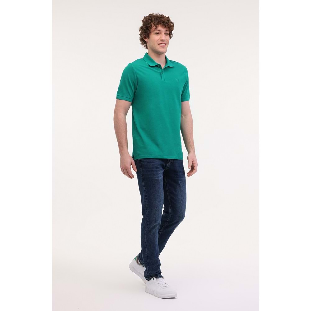 LUMBERJACK MB CT953 POLO T-SH 5FX ERKEK KISA KOL POLO TİŞÖRT - YEŞİL - L