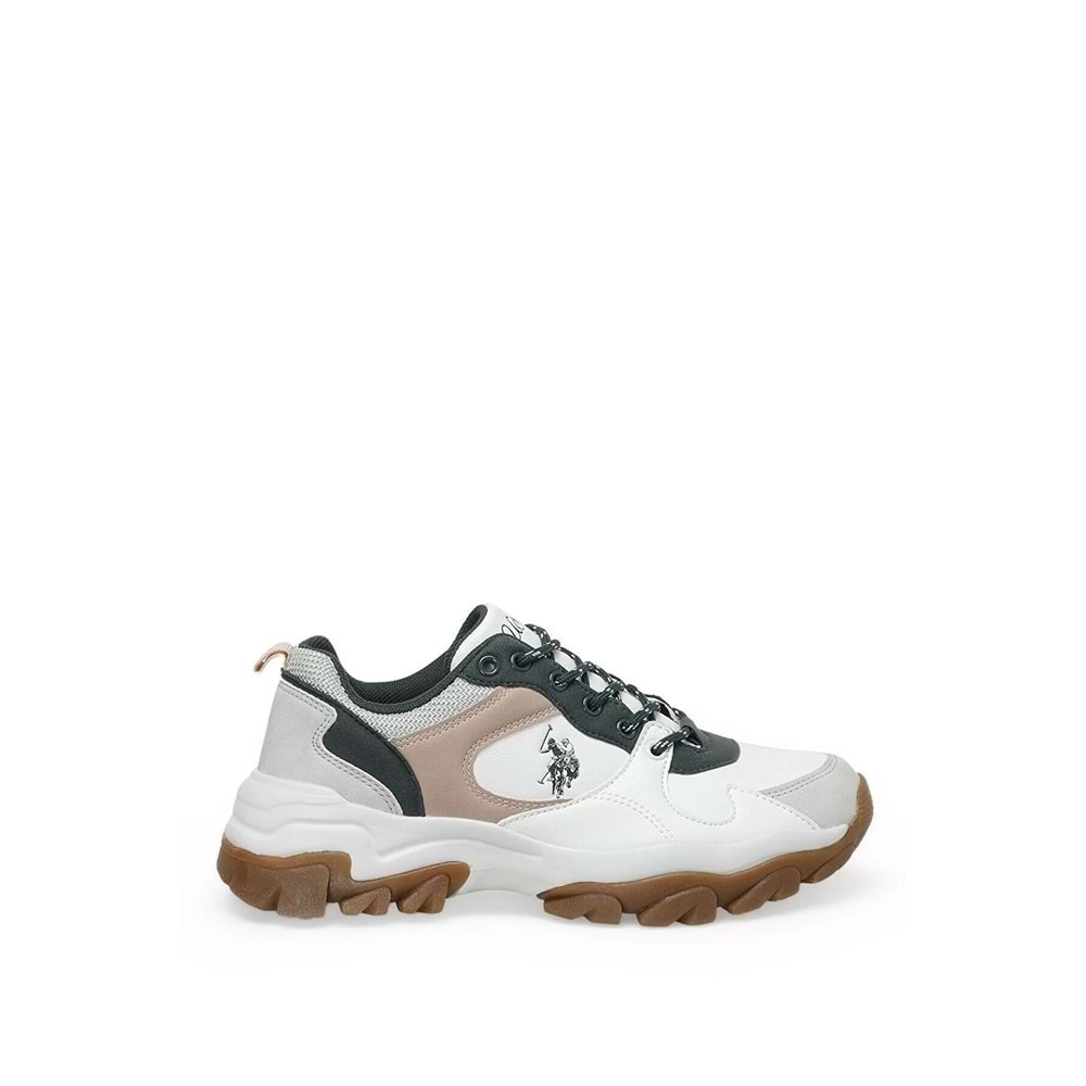 U.S. POLO ASSN. TRACKY 5FX KADIN SPOR AYAKKABI - BEYAZ-YEŞİL - 40