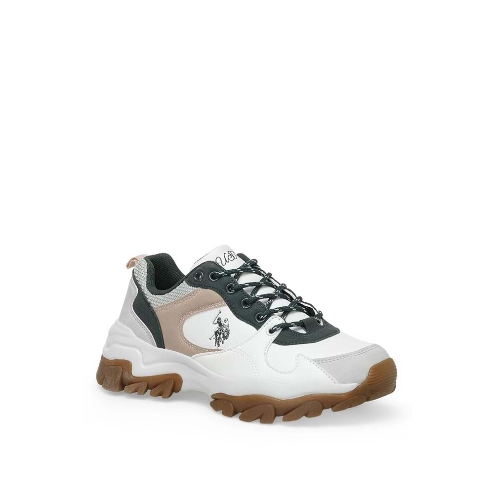 U.S. POLO ASSN. TRACKY 5FX KADIN SPOR AYAKKABI - BEYAZ-YEŞİL - 40