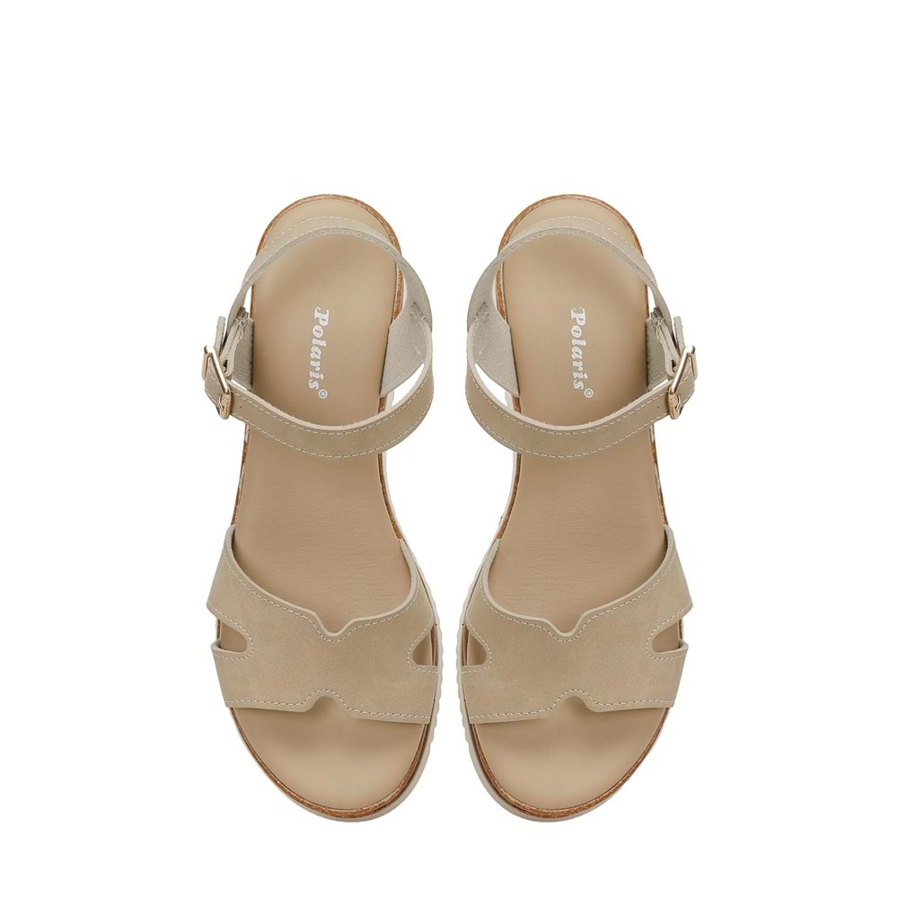 POLARİS 323596.Z 5FX DOLGU TOPUK KADIN SANDALET - VİZON - 40