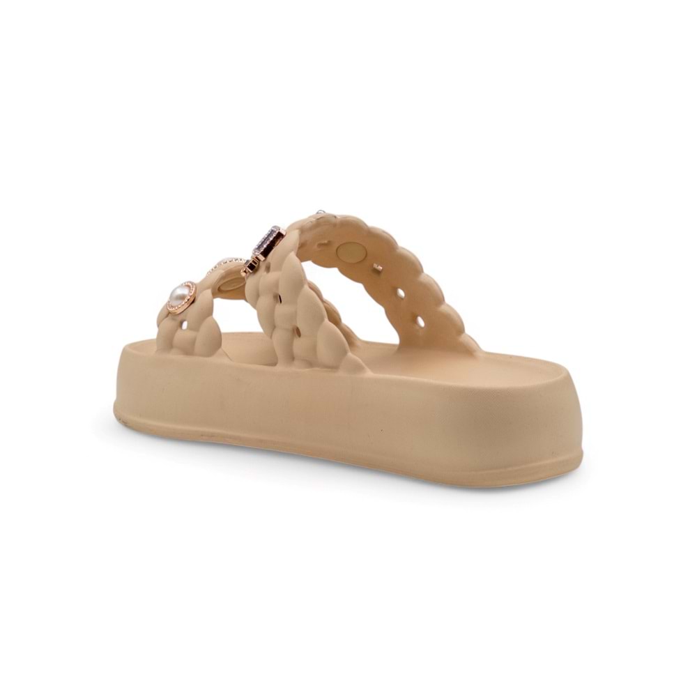 SONIMIX EZ0185.01 TAŞLI KADIN TERLİK - BEJ - 36