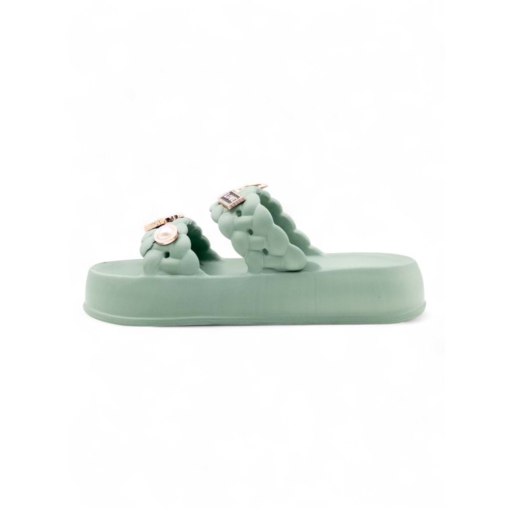 SONIMIX EZ0185.01 TAŞLI KADIN TERLİK - HAKİ - 40