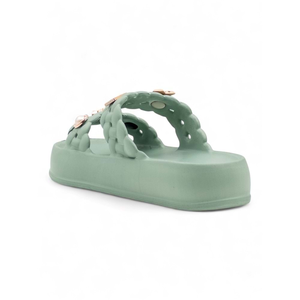 SONIMIX EZ0185.01 TAŞLI KADIN TERLİK - HAKİ - 40