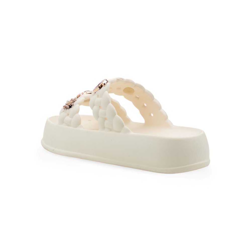 SONIMIX EZ0185.01 TAŞLI KADIN TERLİK - KREM - 40