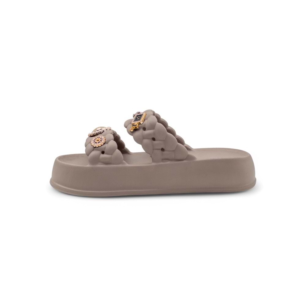 SONIMIX EZ0185.01 TAŞLI KADIN TERLİK - VİZON - 37