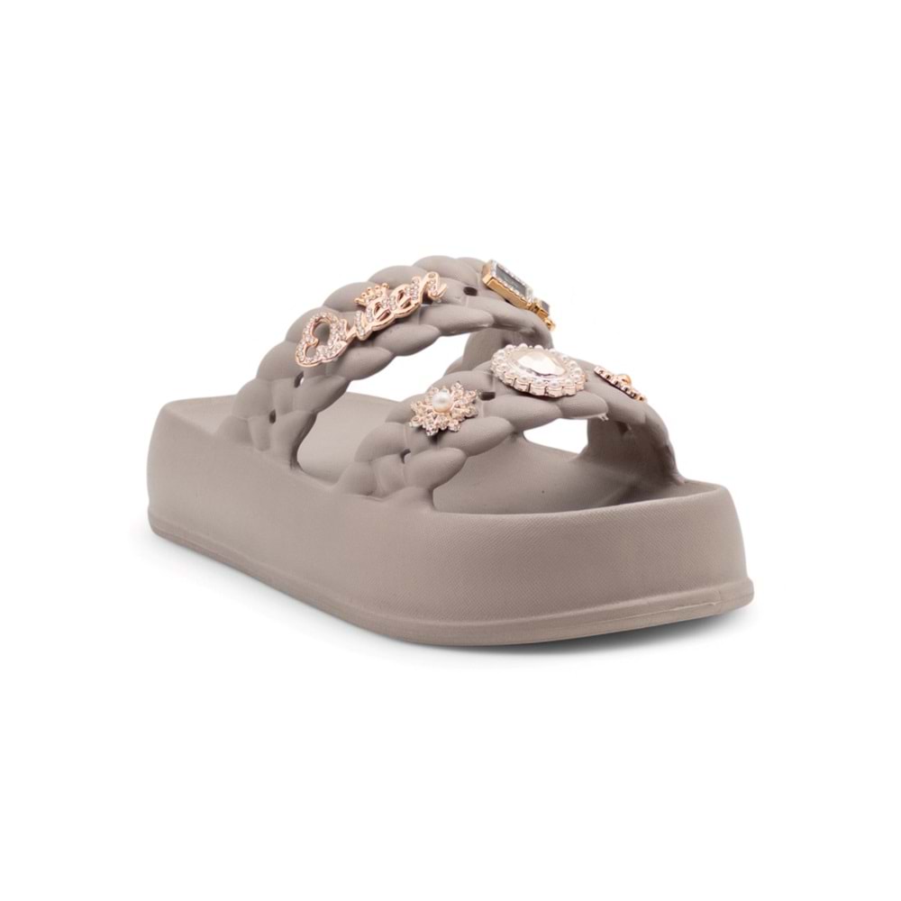 SONIMIX EZ0185.01 TAŞLI KADIN TERLİK - VİZON - 37