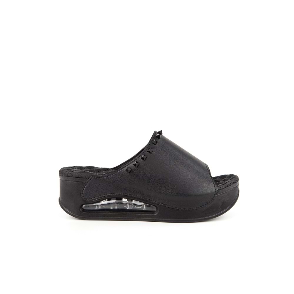 Muya Gema Anatomik Air Max Tabanlı Topuk Dikeni Kadın Terlik - Siyah - 37