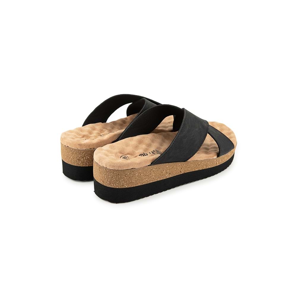 Muya Fast Anatomik Taban Topuk Dikeni Kadın Terlik - Nubuk Siyah - 40