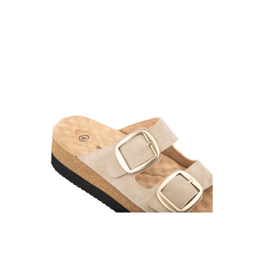 Muya Pantai Anatomik Taban Topuk Dikeni Kadın Terlik - Krem - 37