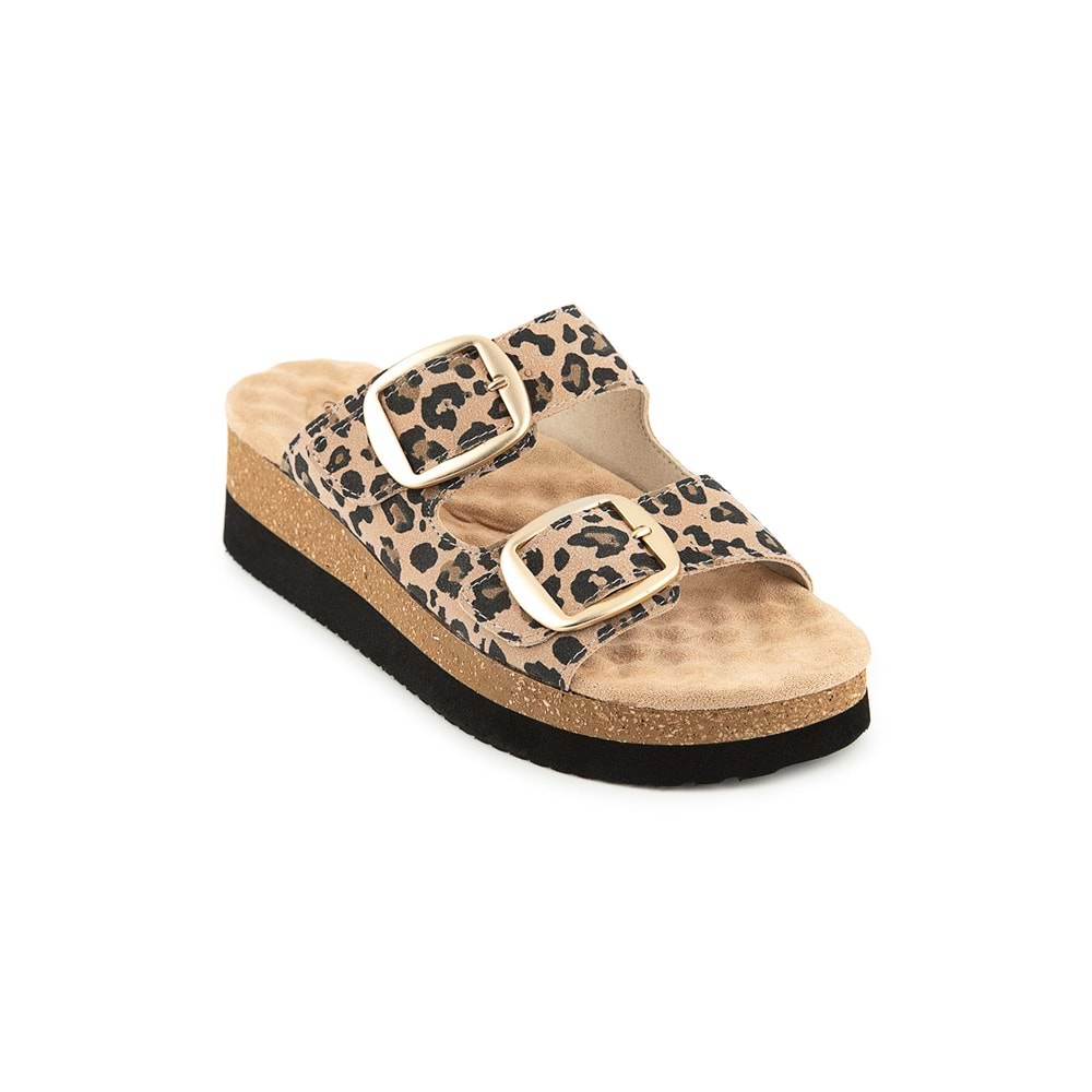 Muya Pantai Anatomik Taban Topuk Dikeni Kadın Terlik - Leopar - 37