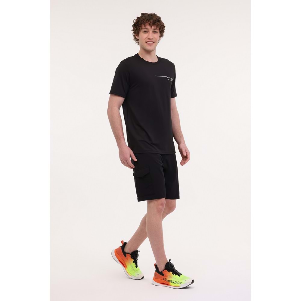 LUMBERJACK ML RENATO 11ITL1019 5FX ERKEK KISA KOL TİŞÖRT - SİYAH - XXL