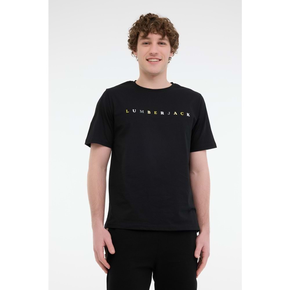 LUMBERJACK ML MESUS 11URBNG2022 5FX ERKEK KISA KOL TİŞÖRT - SİYAH - L