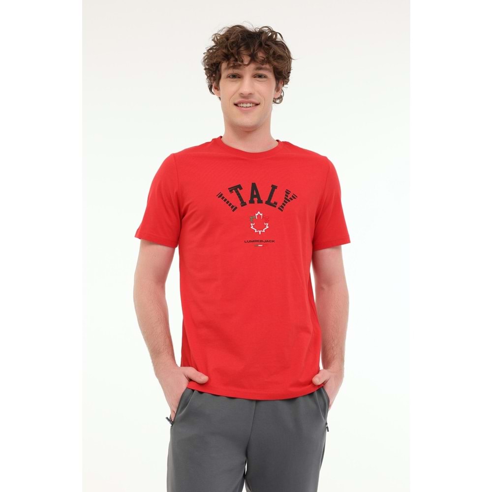 LUMBERJACK ML RENATO 11ITL1030 5FX ERKEK KISA KOL TİŞÖRT - KIRMIZI - XL