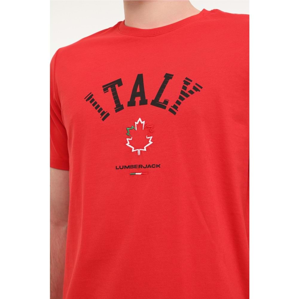 LUMBERJACK ML RENATO 11ITL1030 5FX ERKEK KISA KOL TİŞÖRT - KIRMIZI - XL