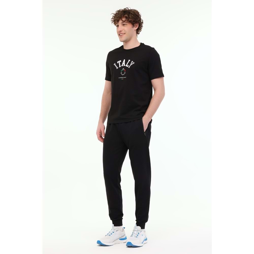 LUMBERJACK ML RENATO 11ITL1030 5FX ERKEK KISA KOL TİŞÖRT - SİYAH - L