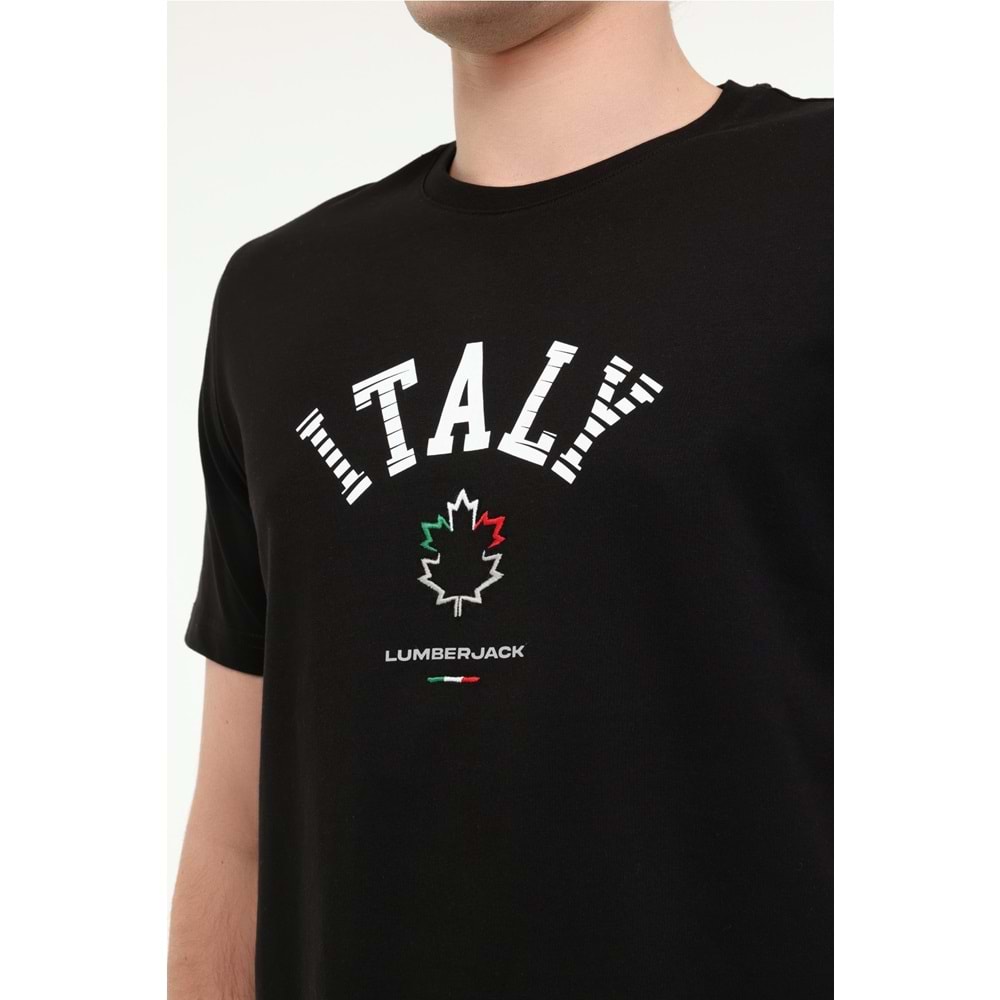 LUMBERJACK ML RENATO 11ITL1030 5FX ERKEK KISA KOL TİŞÖRT - SİYAH - XXL