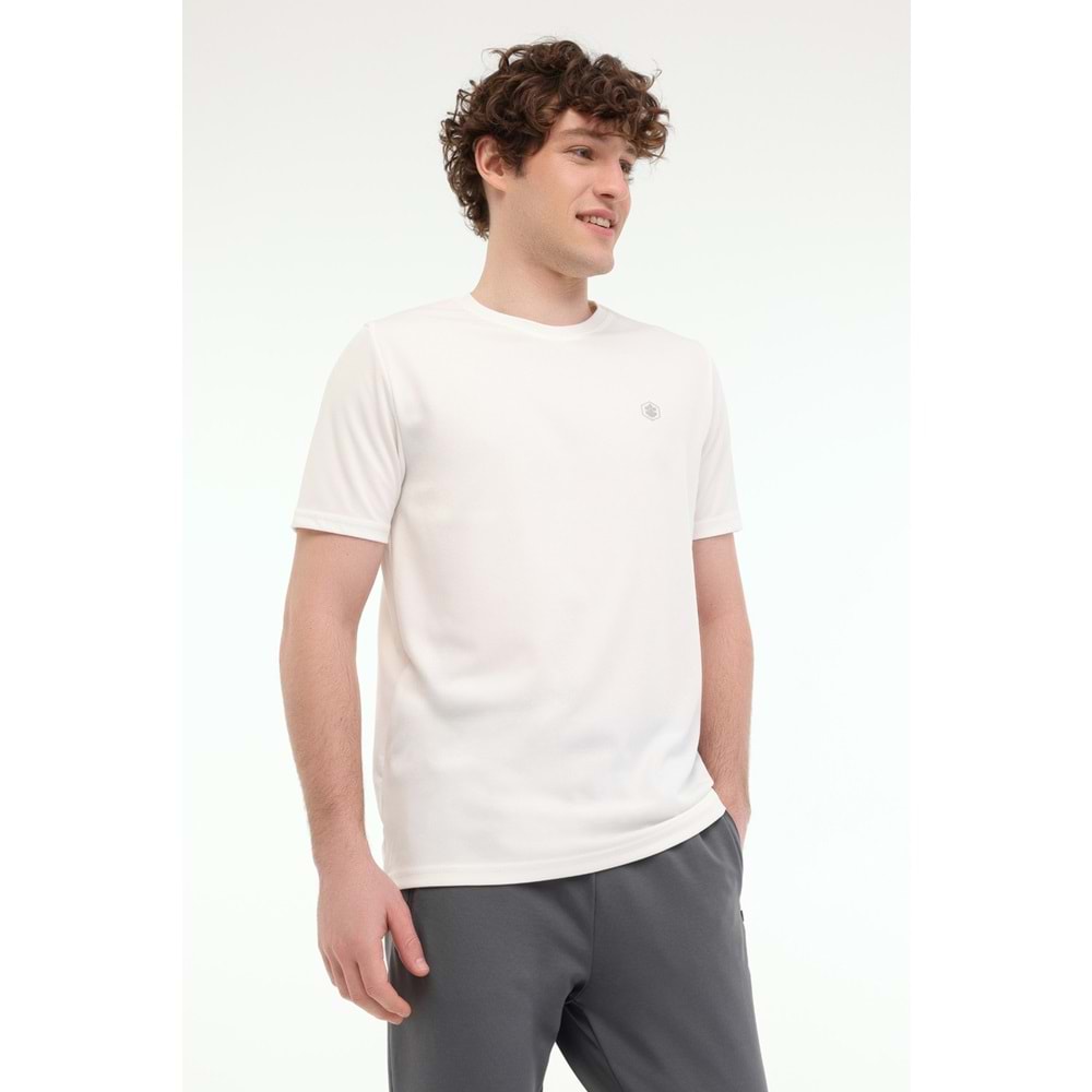 LUMBERJACK MB CT100 PES C T-SH 5FX ERKEK KISA KOL TİŞÖRT - KIRIK BEYAZ - M