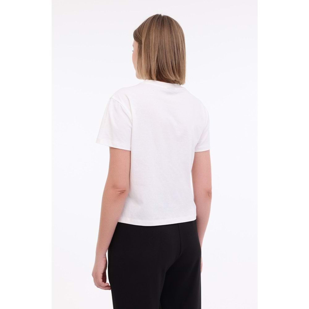 LUMBERJACK WL ANNA 11 5FX KADIN KISA KOL TİŞÖRT - EKRU - L